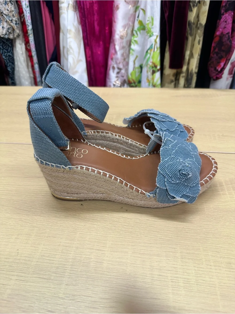 Franco Sarto Blue Espadrilles Size 6 EUC